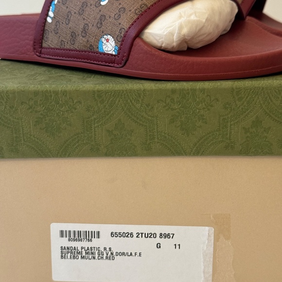 sz 11G - GUCCI Doraemon GG Monogram Supreme Slides Sandals